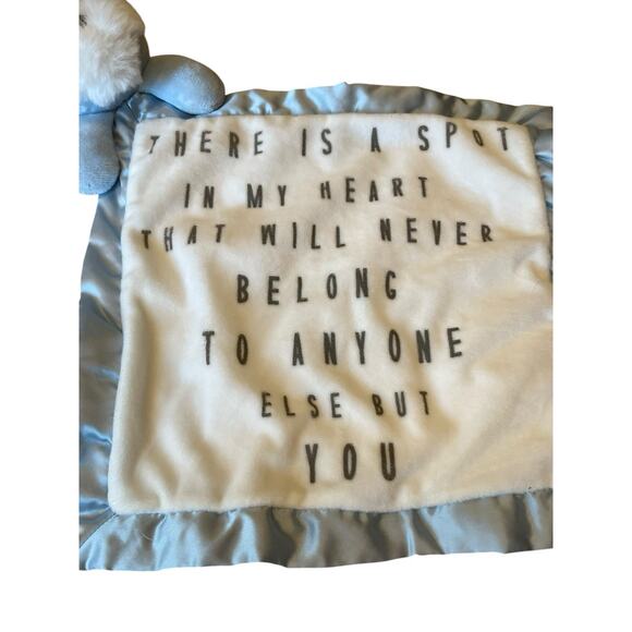 Mud Pie Dog Lovey Security Blanket White Blue Puppy Quote Spot In My Heart 12” - Picture 2 of 7